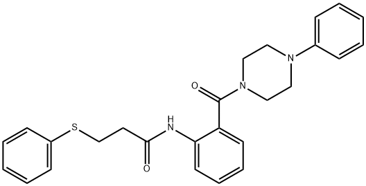 N-{2-[(4-phenylpiperazin-1-yl)carbonyl]phenyl}-3-(phenylsulfanyl)propanamide,838900-73-5,结构式