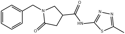 1-benzyl-N-(5-methyl-1,3,4-thiadiazol-2-yl)-5-oxo-3-pyrrolidinecarboxamide 结构式