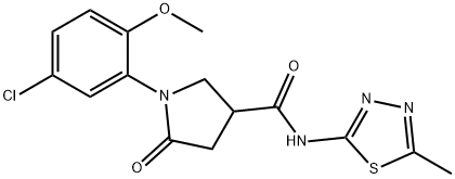 1-(5-chloro-2-methoxyphenyl)-N-(5-methyl-1,3,4-thiadiazol-2-yl)-5-oxopyrrolidine-3-carboxamide,839694-77-8,结构式