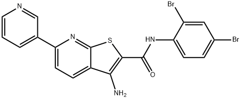 3-amino-N-(2,4-dibromophenyl)-6-(pyridin-3-yl)thieno[2,3-b]pyridine-2-carboxamide Struktur
