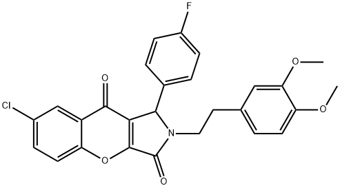 7-chloro-2-[2-(3,4-dimethoxyphenyl)ethyl]-1-(4-fluorophenyl)-1,2-dihydrochromeno[2,3-c]pyrrole-3,9-dione Structure