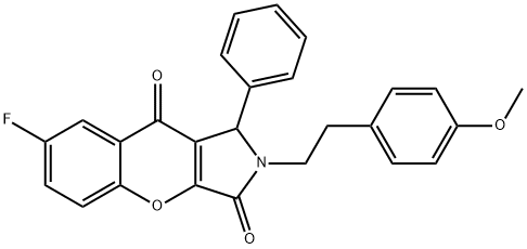 7-fluoro-2-[2-(4-methoxyphenyl)ethyl]-1-phenyl-1,2-dihydrochromeno[2,3-c]pyrrole-3,9-dione 结构式