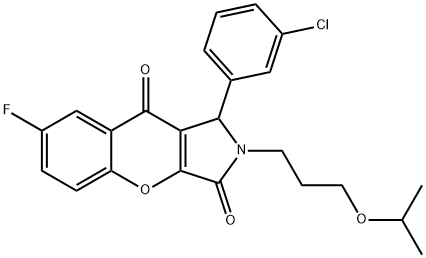 1-(3-chlorophenyl)-7-fluoro-2-(3-isopropoxypropyl)-1,2-dihydrochromeno[2,3-c]pyrrole-3,9-dione Structure