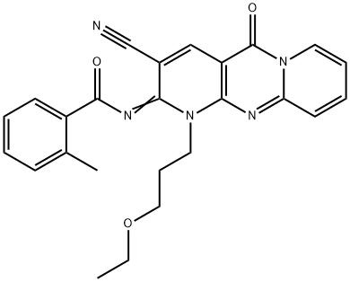 N-[3-cyano-1-(3-ethoxypropyl)-5-oxo-1,5-dihydro-2H-dipyrido[1,2-a:2,3-d]pyrimidin-2-ylidene]-2-methylbenzamide|