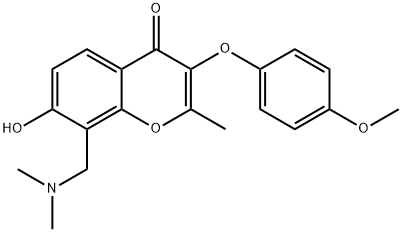 8-[(dimethylamino)methyl]-7-hydroxy-3-(4-methoxyphenoxy)-2-methyl-4H-chromen-4-one 结构式