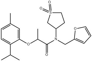 N-(1,1-dioxidotetrahydrothiophen-3-yl)-N-(furan-2-ylmethyl)-2-[5-methyl-2-(propan-2-yl)phenoxy]propanamide|