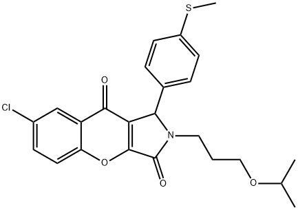 7-chloro-2-(3-isopropoxypropyl)-1-[4-(methylsulfanyl)phenyl]-1,2-dihydrochromeno[2,3-c]pyrrole-3,9-dione Structure