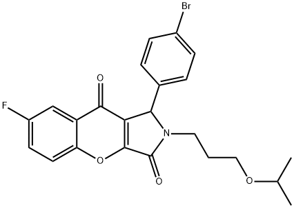 1-(4-bromophenyl)-7-fluoro-2-(3-isopropoxypropyl)-1,2-dihydrochromeno[2,3-c]pyrrole-3,9-dione,846587-61-9,结构式