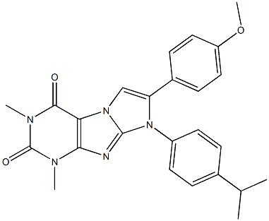 7-(4-methoxyphenyl)-1,3-dimethyl-8-[4-(propan-2-yl)phenyl]-1H-imidazo[2,1-f]purine-2,4(3H,8H)-dione Structure