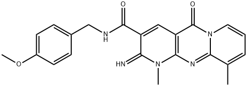 2-imino-N-(4-methoxybenzyl)-1,10-dimethyl-5-oxo-1,5-dihydro-2H-dipyrido[1,2-a:2,3-d]pyrimidine-3-carboxamide,847046-56-4,结构式
