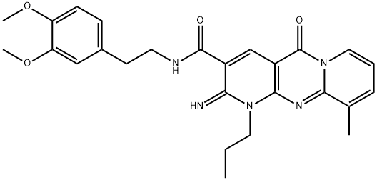 N-[2-(3,4-dimethoxyphenyl)ethyl]-2-imino-10-methyl-5-oxo-1-propyl-1,5-dihydro-2H-dipyrido[1,2-a:2,3-d]pyrimidine-3-carboxamide,847270-33-1,结构式