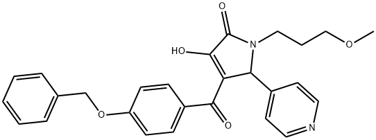 4-{[4-(benzyloxy)phenyl]carbonyl}-3-hydroxy-1-(3-methoxypropyl)-5-(pyridin-4-yl)-1,5-dihydro-2H-pyrrol-2-one 化学構造式