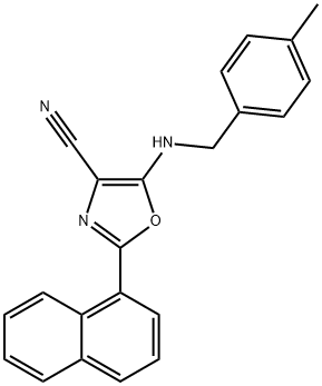 5-[(4-methylbenzyl)amino]-2-(naphthalen-1-yl)-1,3-oxazole-4-carbonitrile,847376-56-1,结构式