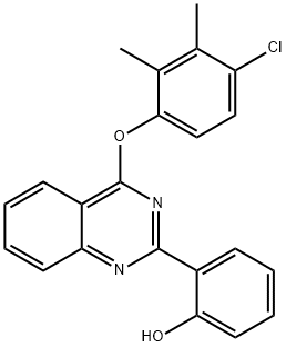 2-[4-(4-chloro-2,3-dimethylphenoxy)quinazolin-1-ium-2-yl]phenolate 化学構造式