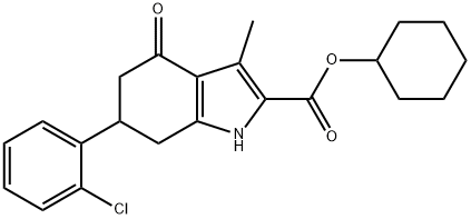 cyclohexyl 6-(2-chlorophenyl)-3-methyl-4-oxo-4,5,6,7-tetrahydro-1H-indole-2-carboxylate Structure