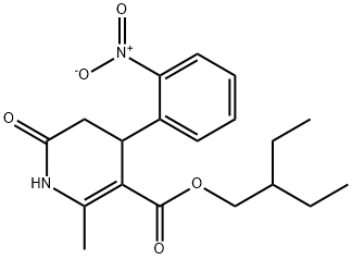 2-ethylbutyl 2-methyl-4-(2-nitrophenyl)-6-oxo-1,4,5,6-tetrahydropyridine-3-carboxylate Struktur