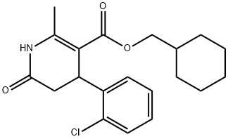 cyclohexylmethyl 4-(2-chlorophenyl)-2-methyl-6-oxo-1,4,5,6-tetrahydropyridine-3-carboxylate 化学構造式