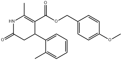 4-methoxybenzyl 2-methyl-6-oxo-4-(o-tolyl)-1,4,5,6-tetrahydropyridine-3-carboxylate,847508-81-0,结构式