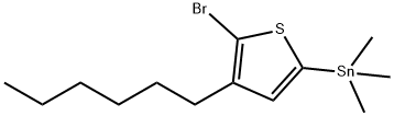 (5-bromo-4-hexylthiophen-2-yl)trimethylstannane 结构式