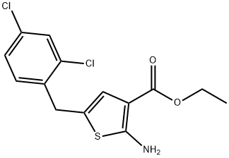 Ethyl 2-amino-5-(2,4-dichlorobenzyl)thiophene-3-carboxylate Struktur