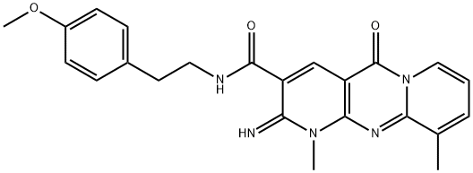 2-imino-N-[2-(4-methoxyphenyl)ethyl]-1,10-dimethyl-5-oxo-1,5-dihydro-2H-dipyrido[1,2-a:2',3'-d]pyrimidine-3-carboxamide,848204-43-3,结构式