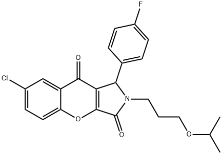 7-chloro-1-(4-fluorophenyl)-2-[3-(propan-2-yloxy)propyl]-1,2-dihydrochromeno[2,3-c]pyrrole-3,9-dione Structure