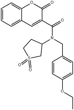 N-(1,1-dioxidotetrahydrothiophen-3-yl)-N-(4-ethoxybenzyl)-2-oxo-2H-chromene-3-carboxamide Struktur