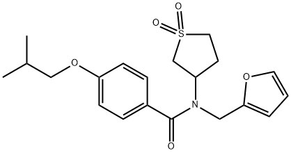 N-(1,1-dioxidotetrahydrothiophen-3-yl)-N-(furan-2-ylmethyl)-4-(2-methylpropoxy)benzamide Struktur