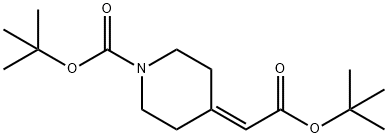 tert-butyl 4-(2-(tert-butoxy)-2-oxoethylidene)piperidine-1-carboxylate Struktur