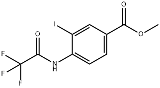 3-ヨード-4-(2,2,2-トリフルオロアセトアミド)安息香酸メチル 化学構造式