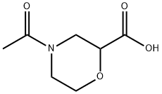 4-Acetylmorpholine-2-carboxylic acid 化学構造式