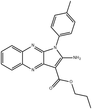 propyl 2-amino-1-(4-methylphenyl)-1H-pyrrolo[2,3-b]quinoxaline-3-carboxylate Struktur