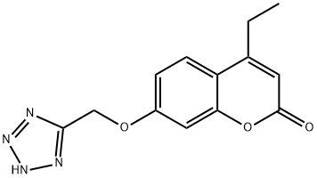 4-ethyl-7-(1H-tetrazol-5-ylmethoxy)-2H-chromen-2-one 化学構造式