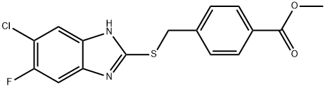 Methyl 4-(((6-chloro-5-fluoro-1H-benzo[d]imidazol-2-yl)thio)methyl)benzoate Struktur