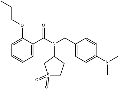 N-[4-(dimethylamino)benzyl]-N-(1,1-dioxidotetrahydro-3-thienyl)-2-propoxybenzamide,850800-70-3,结构式