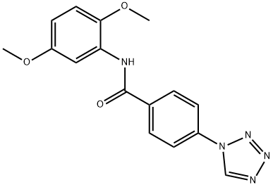 N-(2,5-dimethoxyphenyl)-4-(1H-tetrazol-1-yl)benzamide 化学構造式