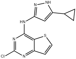 2-chloro-N-(5-cyclopropyl-1H-pyrazol-3-yl)-Thieno[3,2-d]pyrimidin-4-amine Structure