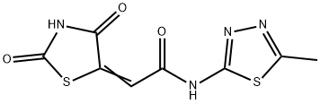 2-(2,4-dioxo-1,3-thiazolidin-5-ylidene)-N-(5-methyl-1,3,4-thiadiazol-2-yl)acetamide 结构式