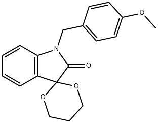 1'-(4-methoxybenzyl)-1',2'-dihydrospiro([1,3]dioxane-2,3'-indole)-2'-one 化学構造式