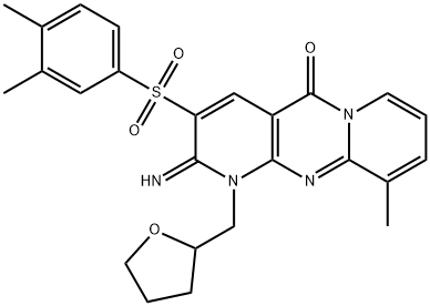 3-[(3,4-dimethylphenyl)sulfonyl]-2-imino-10-methyl-1-(tetrahydro-2-furanylmethyl)-1,2-dihydro-5H-dipyrido[1,2-a:2,3-d]pyrimidin-5-one 化学構造式
