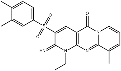 3-[(3,4-dimethylphenyl)sulfonyl]-1-ethyl-2-imino-10-methyl-1,2-dihydro-5H-dipyrido[1,2-a:2,3-d]pyrimidin-5-one|