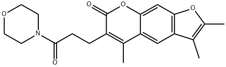 2,3,5-trimethyl-6-[3-(4-morpholinyl)-3-oxopropyl]-7H-furo[3,2-g]chromen-7-one 化学構造式