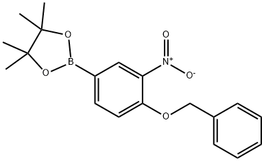 2-(4-(苄氧基)-3-硝基苯基)-4,4,5,5-四甲基-1,3,2-二氧硼杂环戊烷,855738-76-0,结构式