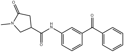 1-methyl-5-oxo-N-[3-(phenylcarbonyl)phenyl]pyrrolidine-3-carboxamide Struktur