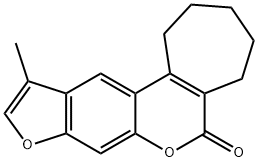 11-methyl-2,3,4,5-tetrahydrocyclohepta[c]furo[3,2-g]chromen-6(1H)-one 化学構造式