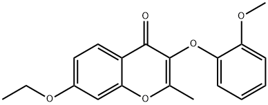 7-ethoxy-3-(2-methoxyphenoxy)-2-methyl-4H-chromen-4-one Struktur