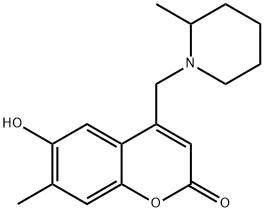 6-hydroxy-7-methyl-4-[(2-methylpiperidin-1-yl)methyl]-2H-chromen-2-one Structure