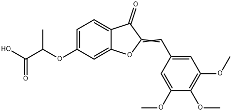 2-{[(2Z)-3-oxo-2-(3,4,5-trimethoxybenzylidene)-2,3-dihydro-1-benzofuran-6-yl]oxy}propanoic acid|