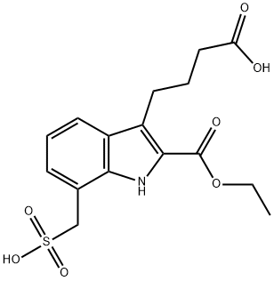 4-(2-(乙氧羰基)-7-(磺基甲基)-1H-吲哚-3-基)丁酸, 860398-31-8, 结构式