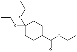 4,4-ジエトキシシクロヘキサンカルボン酸エチル 化学構造式